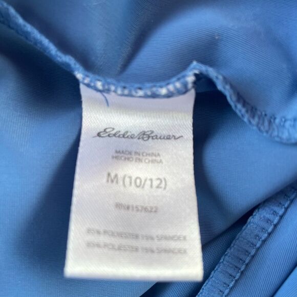 Girls Eddie Bauer Blue & Pink Rash Guard Top Size M 10/12 - Picture 5 of 5